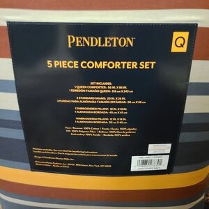 Pendleton 5 Piece Comforter BedSet (Queen) - Lake Stripe Navy UNOPENED BRAND NEW